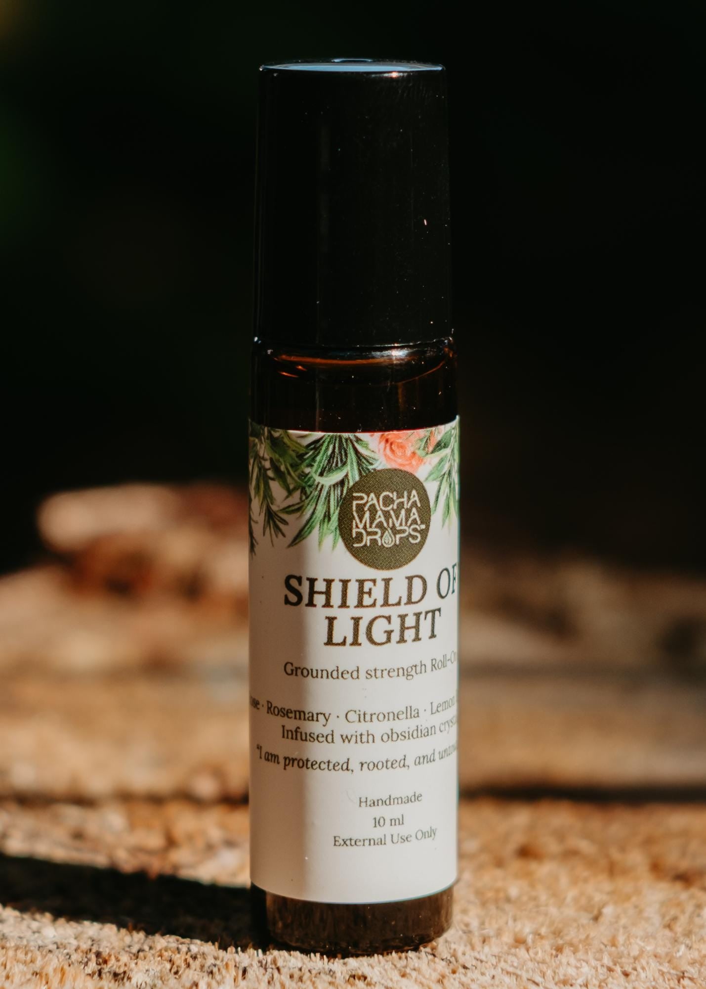 Shield of Light Roll-On  Energetic Protection Oil with Obsidian & Essential Oils | Rose, Citronella, Rosemary | 10ml